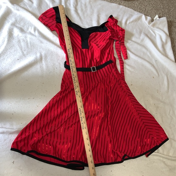 Curtain Call jazz tap dance dress full leotard bottom red stretch Lycra MEDIUM - Picture 7 of 11